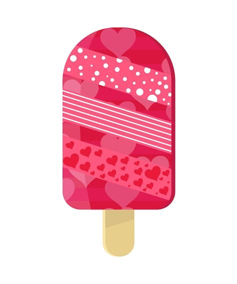 Helado de san valentín Vector Premium