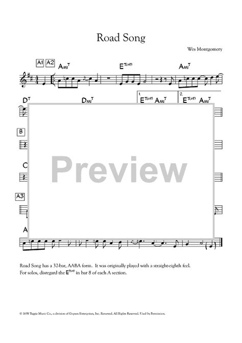 Road Song Bb Instruments Sheet Music For B Flat Instruments Lead