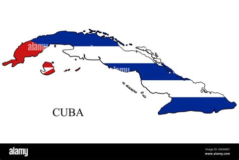 Cuba Map Vector Illustration Global Economy Famous Country Caribbean