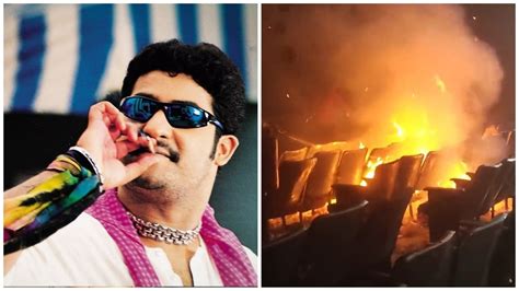 Theatre Catches Fire As Jr Ntr Fans Burn Firecrackers During Simhadri