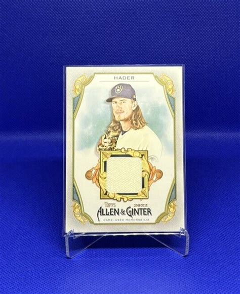 Topps Allen Ginter S Relics B Agrb Jh Josh Hader Brewers