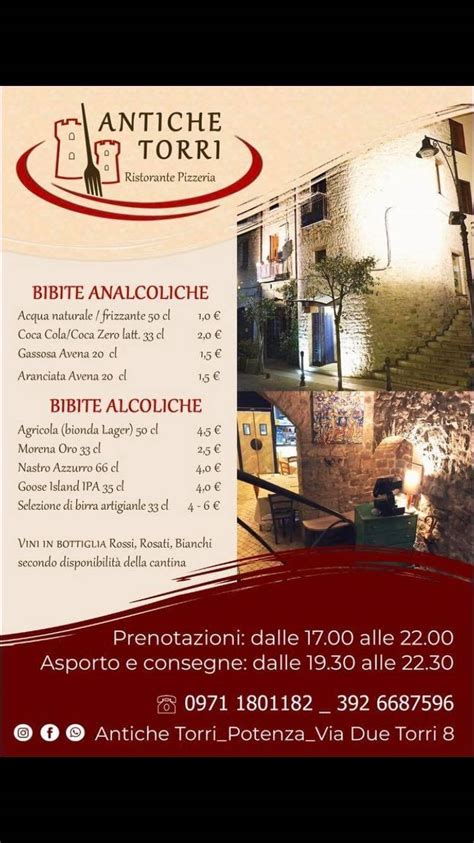 Menu Da Antiche Torri Ristorante Potenza