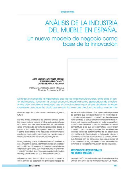 Pdf AnÁlisis De La Industria Del Mueble En · El Sector Del Mueble