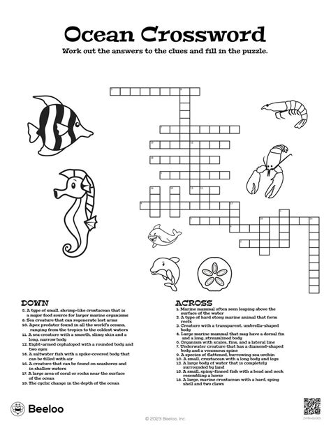 Ocean Themed Crossword Puzzles • Beeloo Printable Crafts And Activities