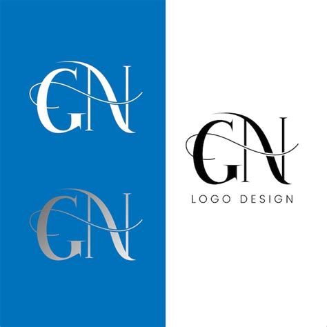 Design Do Logotipo Da Letra Inicial Gn Vetor Premium