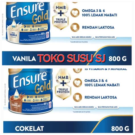 Jual ENSURE GOLD HMB VANILA 850 GRAM 850GR VANILLA GANDUM COKLAT