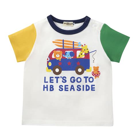 HOT BISCUITS ミキハウス ビーンズ 乗り物半袖Tシャツ アウトレット 黄 マルチカラー 80cm 90cm 100cm 110cm 120cm ホットビスケッツ ミキハウス