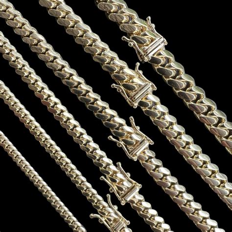 Handmade Tight Link Solid 10k Gold Miami Cuban Link Chain Or Bracelet Necklace