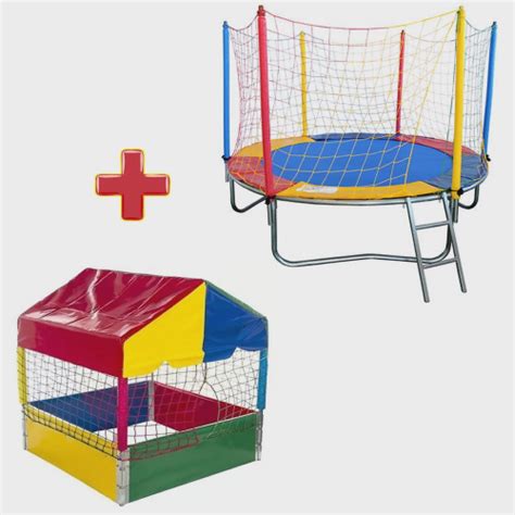 Cama Elástica Pula Pula Trampolim 2 30m Redonda Casinha Piscina de