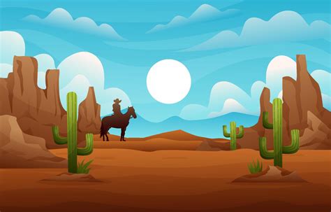 Wild West Cowboy Nature Landscape Background 7907827 Vector Art At Vecteezy