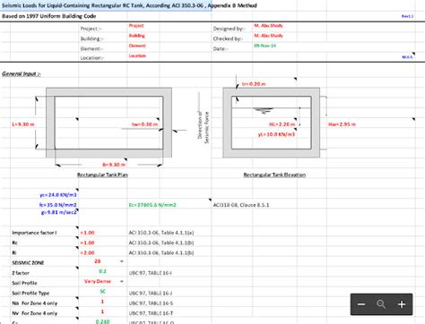 Seismic Loads For Liquid Containing Rectangular Rc Tank According Aci