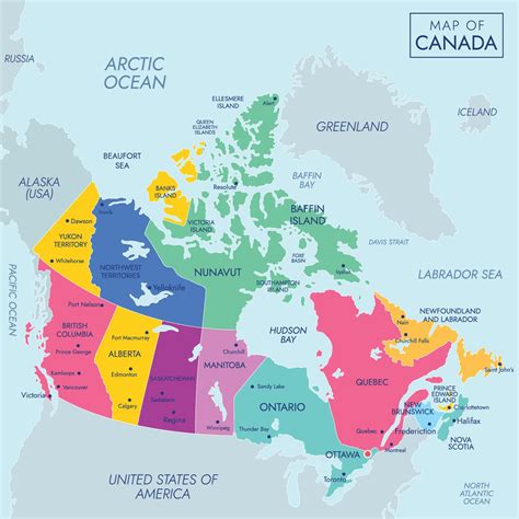 Map of Canada With Regions Name 22095904 Vector Art at Vecteezy