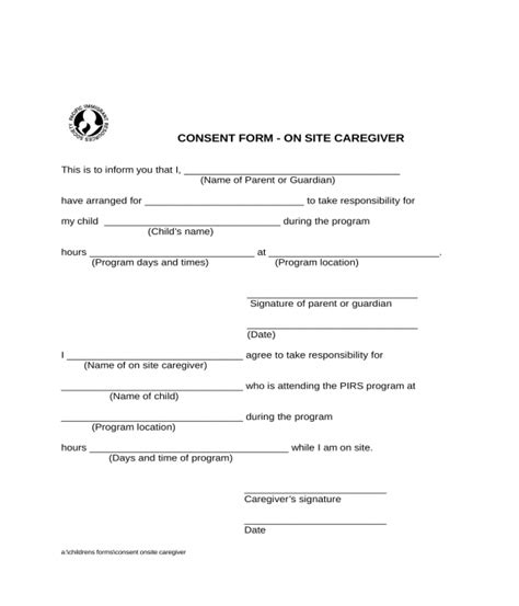 Free 6 Caregiver Consent Forms In Pdf Ms Word