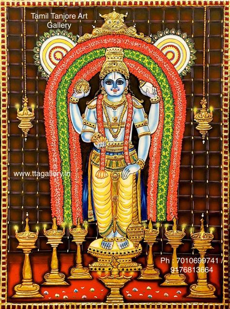 Guruvayurappan Traditional Tanjore Painting Tanjore Painting Indian