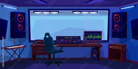 Music Recording Studio Interior Design Empty Radio Room With Audio