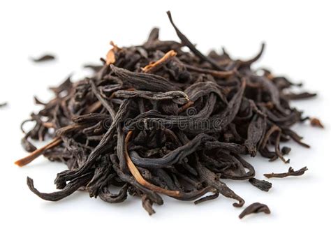 dried black tea leaves isolated  transparent  white background