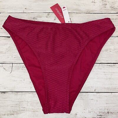 Xhilaration Bikini Bottom Womens Large Magenta Berry High Waist Cheeky