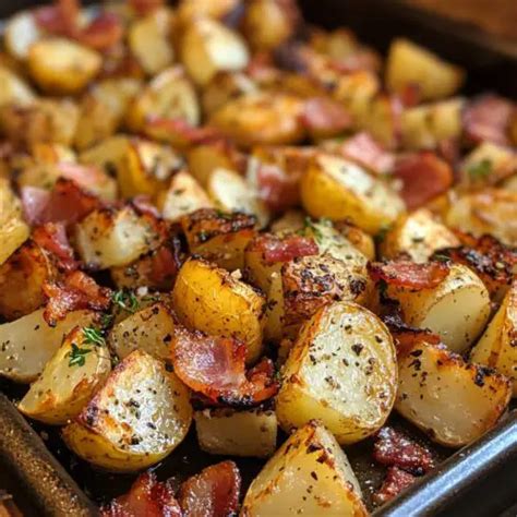 Honey Bacon Roasted Potatoes Crispy Sweet And Savory Savorysplash