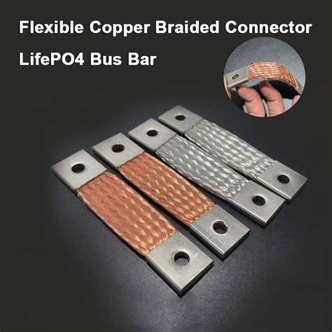 Pitch Screw Flexible Copper Braid Lithium Battery Connector Bus Bar