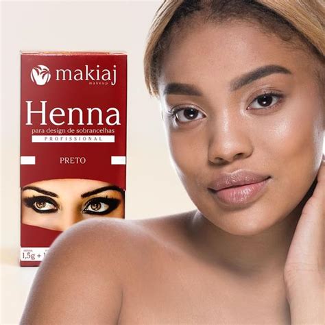 Makiaj Kit Henna Para Sobrancelha Preto Tinta E Henna Para