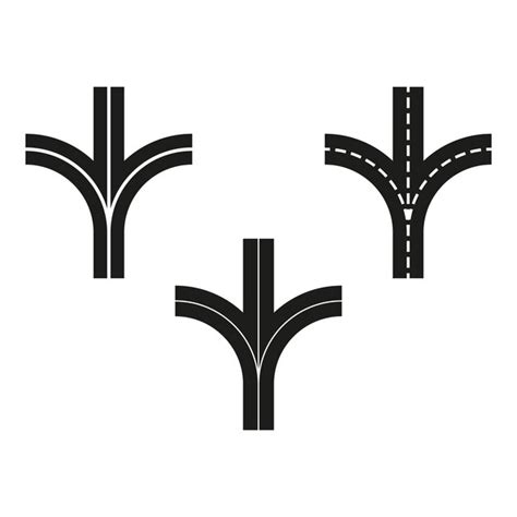 Premium Vector Roadway Intersection Icons Various Road Paths Vector