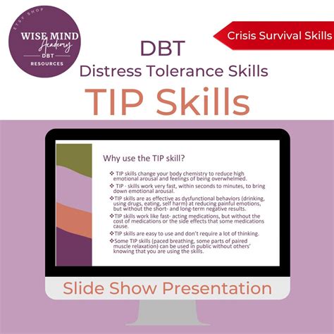 Dbt Distress Tolerance Skills Tip Skills Crisis Survival Skills Etsy