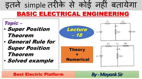 Lecture 18 Super Position Theorem Solved Example Basic