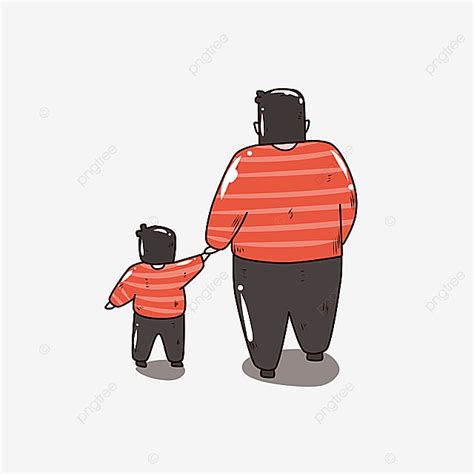 Back View Of Father And Son Holding Hands Fathers Day Boy Back View