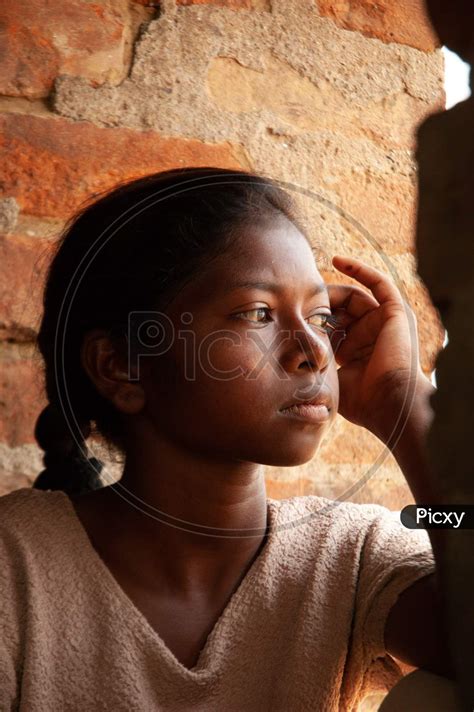 Image Of Portrait Of Indian Rural Village Girl At A House Ql539029 Picxy