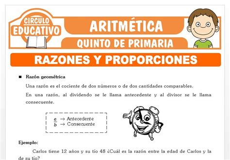 Razones Y Proporciones Para Quinto De Primaria Fichas Gratis