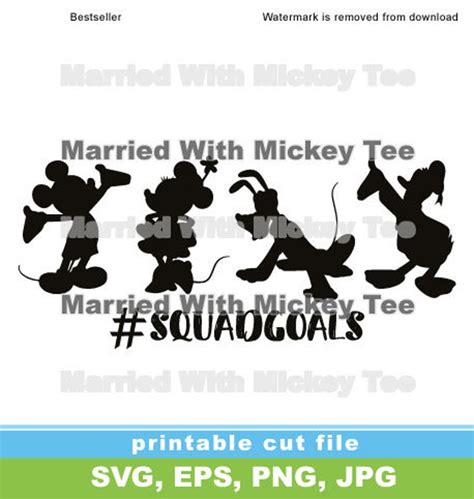 Svg Squad Goals Squadgoals Mickey Minnie Mouse Pluto Donald Etsy