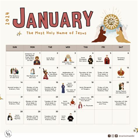 January Liturgical Calendar Carissimae Deis Ko Fi Shop Ko Fi ️