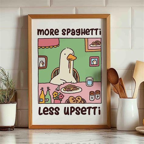 More Spaghetti Less Regretti Frog Print Retro Diner Poster Retro