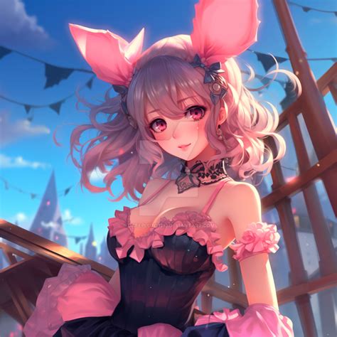 Beautiful bunny anime girl pink frilly by cafepluto1212 on DeviantArt