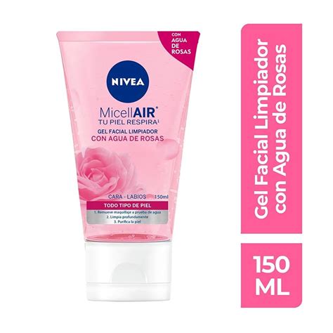 Gel Facial Limpiador Nivea Micell Air Con Agua De Rosas Cara Y Labios