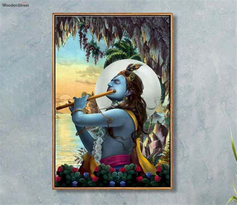 Buy Lord Krishna Playing Flute Wall Painting Online in India at Best ...