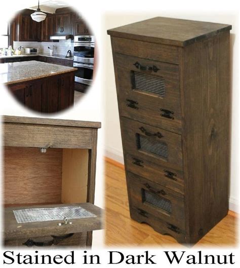 Wood Vegetable Bin Potato Storage Rustic Cupboard Primitive Etsy