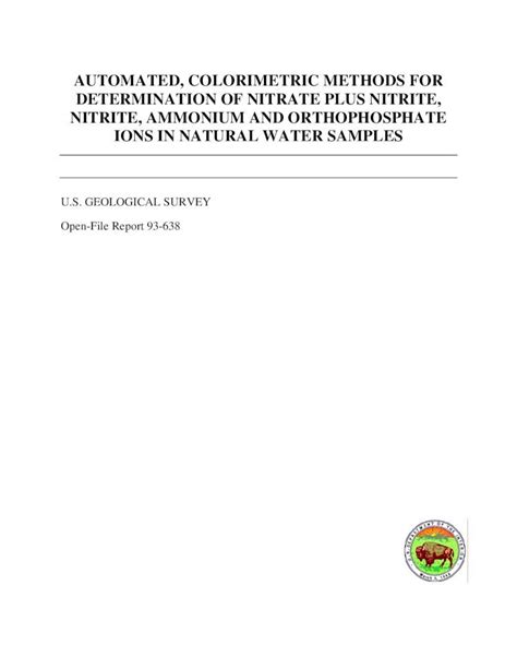 PDF AUTOMATED COLORIMETRIC METHODS FOR DETERMINATION PDF