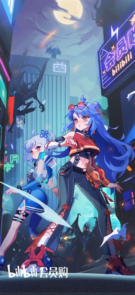 22bilibili Blue Hair Chinese Bilibili Moon Bili Girl 33 33