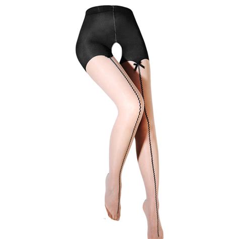 Jual S047 Stocking Celana Pantyhose Open Crotch Atas Hitam Bawah Nude