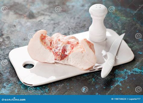 Raw Lamb Tail Fat on a Cutting Board Stock Photo - Image of kurdyuk ...