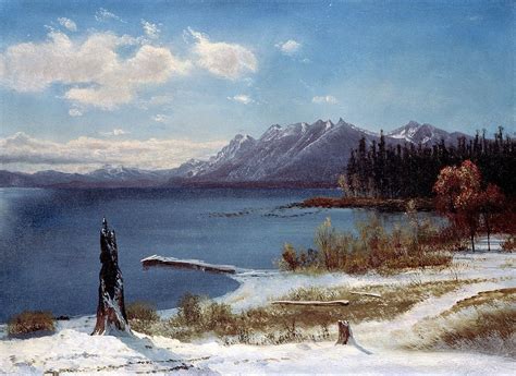 Lake Tahoe In Winter Painting Albert Bierstadt Oil Paintings