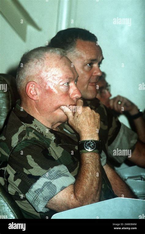 Commandant Of The Marine Corps General Alfred M Gray Listens To A