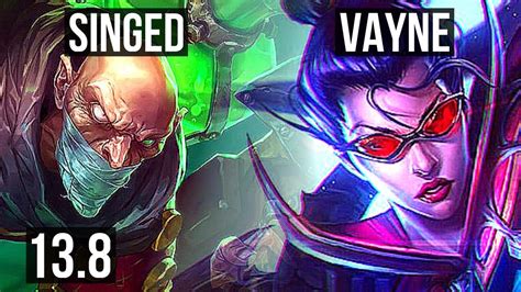 SINGED Vs VAYNE TOP 7 0 2 66 Winrate Godlike KR Master 13 8