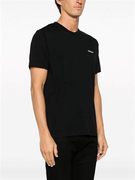 Off White Arrows Print Cotton T Shirt Black Farfetch Uk