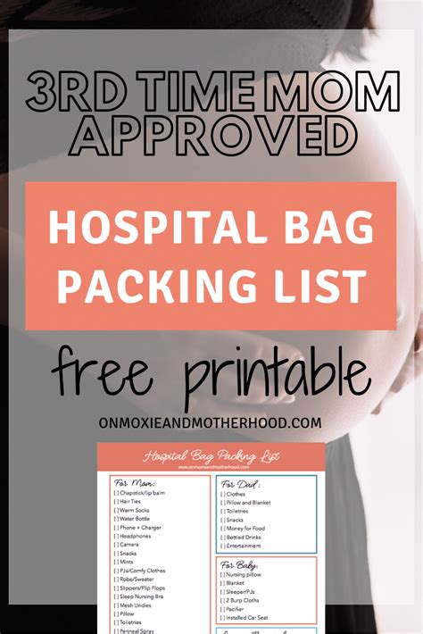 Hospital Bag Packing List What You Really Need Free Printable