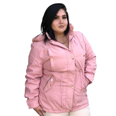 Parka Jaqueta Sarja Plus Size Toda Forrada Pele Por Dentro Possui