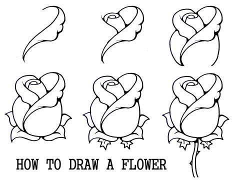 Simple Rose Bud Drawing at PaintingValley.com | Explore collection of ...