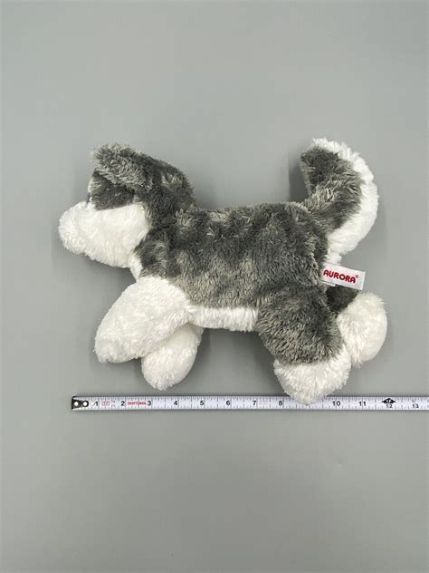 Aurora Husky Gray White Dog Wolf Plush Toy Stuffed Animal Blue Eyes 10