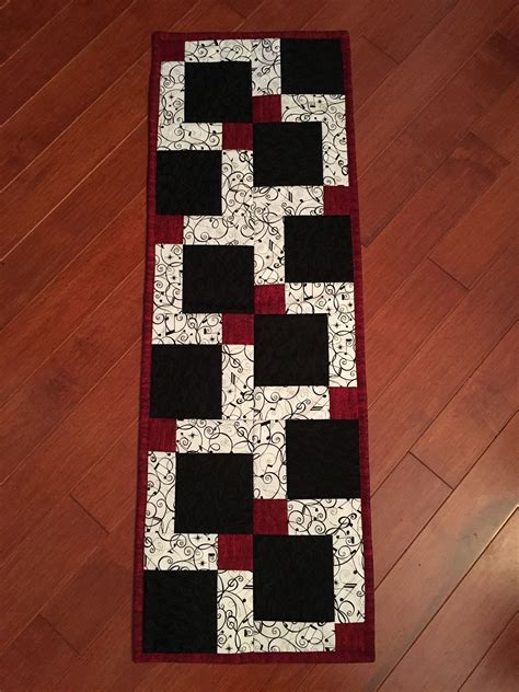 Disappearing Nine Patch Quilted Table Runner Fall Heather